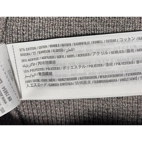 Abercrombie &‎ Fitch Open Front Cardigan Women's M Gray Suede Trim Pockets Zip - Picture 3 of 5